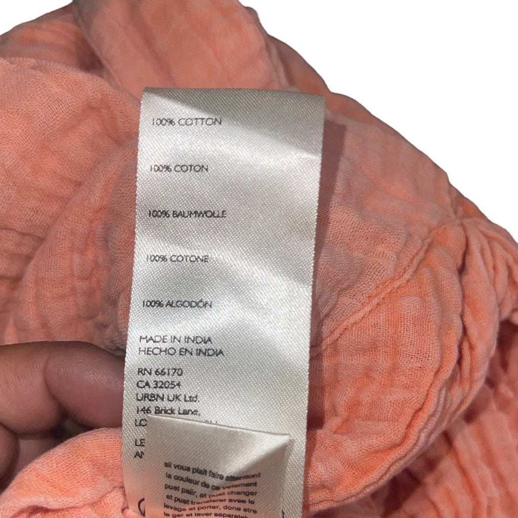 Anthropologie Pilcro Gauze Micro Overalls Peach Shorts Size O Cotton Romper