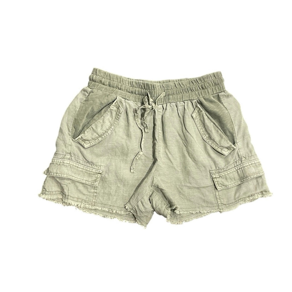 Splendid Linen Blend Dockside Shorts SZ XS Drawstring Cargo Utility Casual
