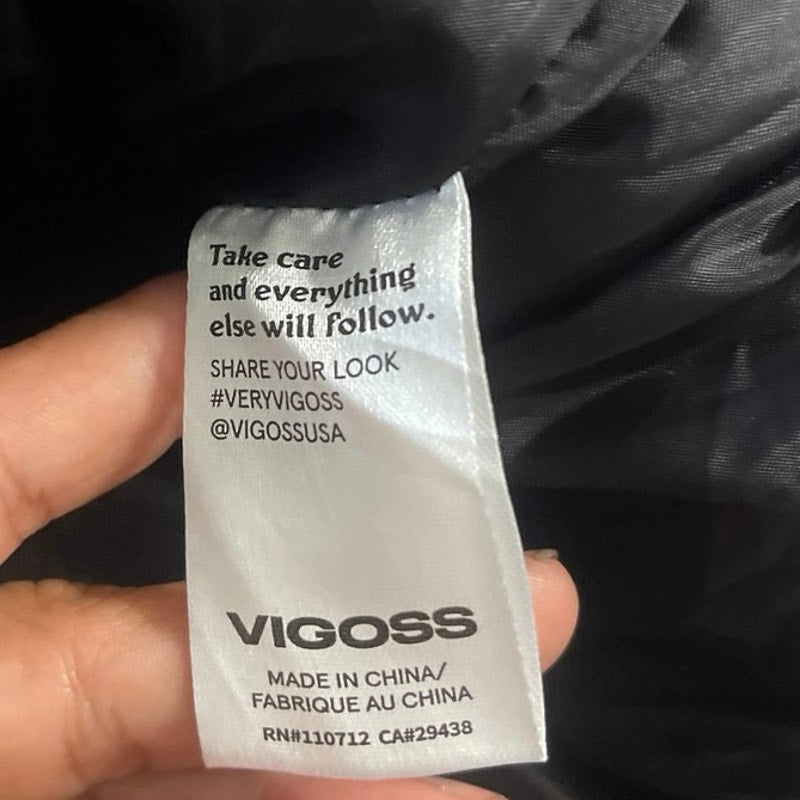 Vigoss Faux Leather Cropped Quilted Puffer Jacket SZ XL Military Flight Aviation