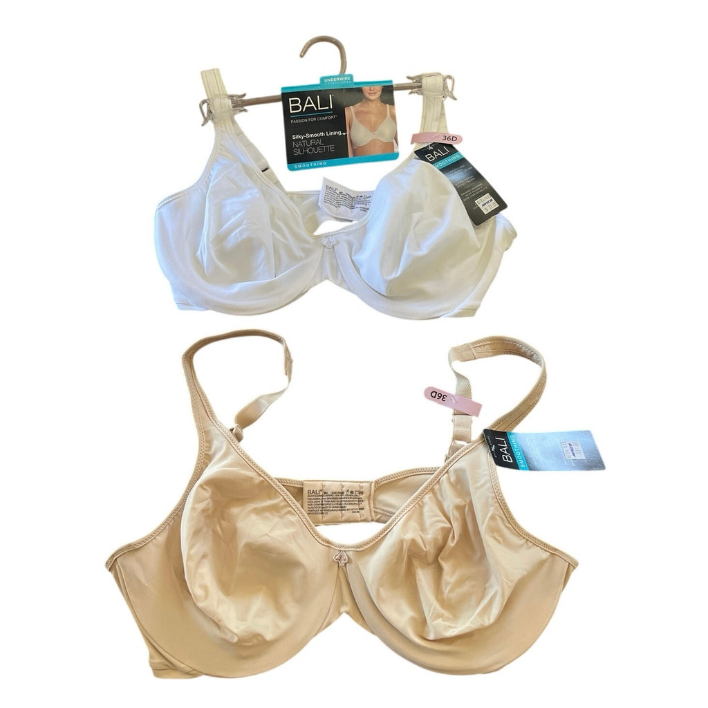 BALI Silky Smooth Lining Underwire Bra Set of Two SZ 36D NWT Intimates Lingerie