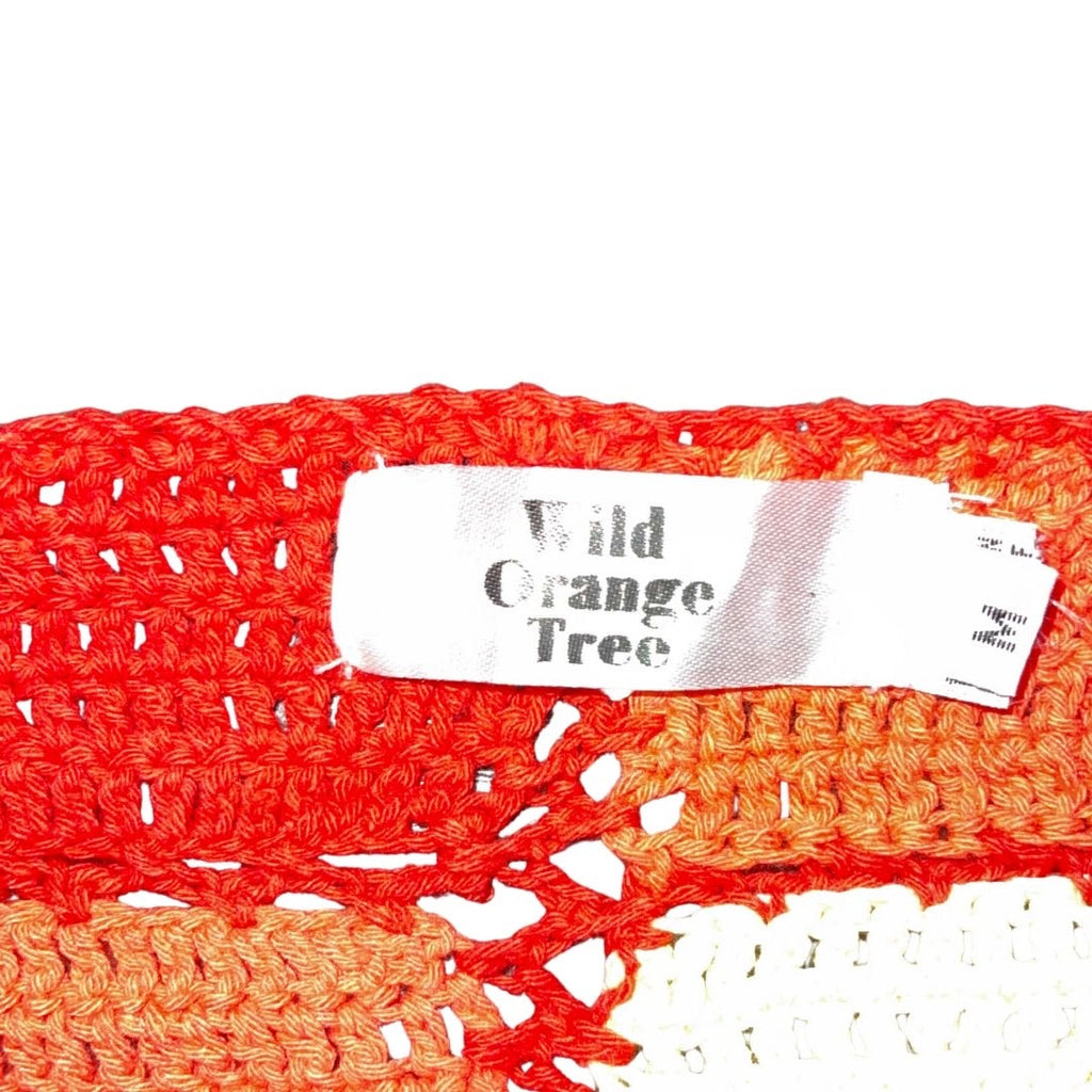 Wild Orange Tree Handmade Gingham Cropped Crochet Cardigan Retro Boho Coachella