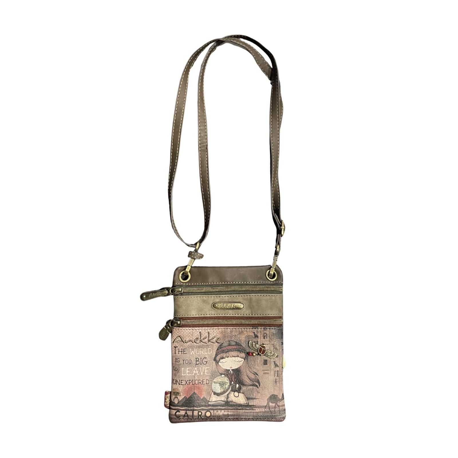 Anekle Mini Crossbody Bag "The World is too big to Leave" Unexplored Belt Bag