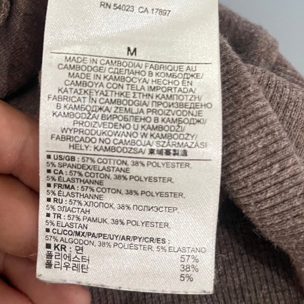 Banana Republic Women Roll Collar Knit Sweater Medium Kangaroo pocket Preppy