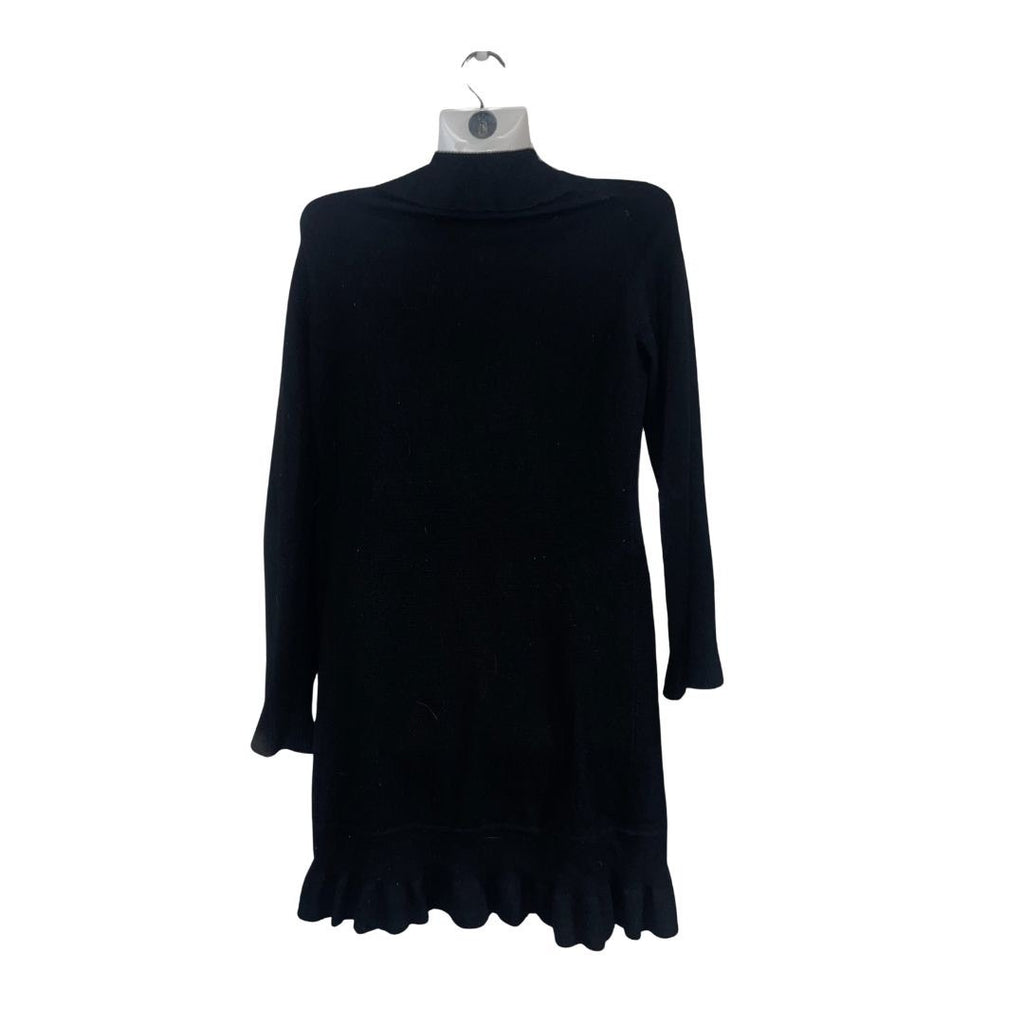 Cashmere By Bloomingdales Ruffle Open Front Long Cardigan SZ Small Feminine Chic