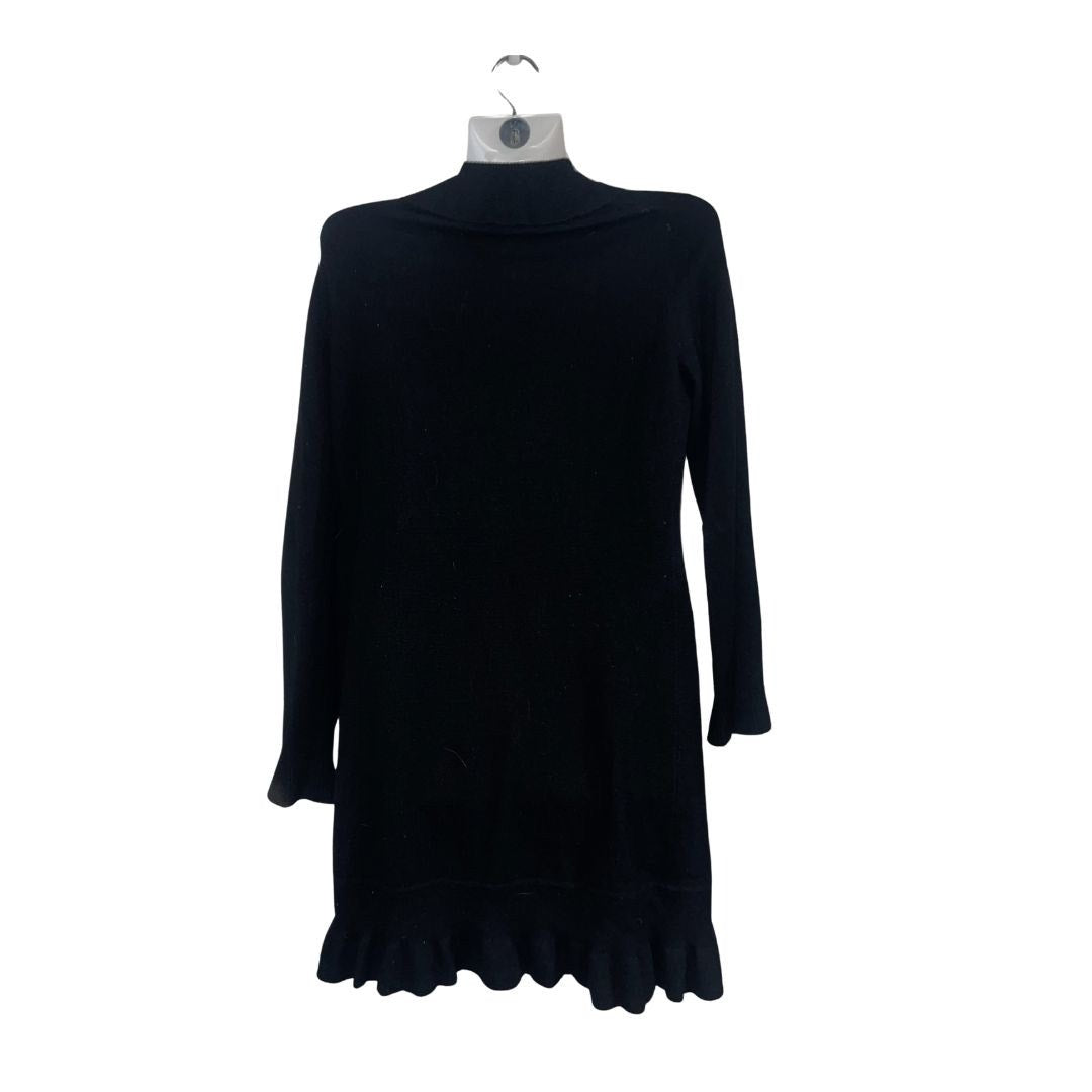 Cashmere By Bloomingdales Ruffle Open Front Long Cardigan SZ Small Feminine Chic