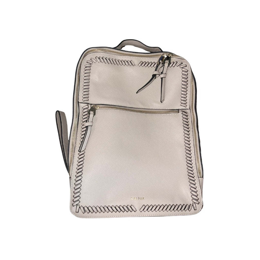 Calpak 15" Taupe Faux Leather Laptop Backpack Travel Carry on Luggage