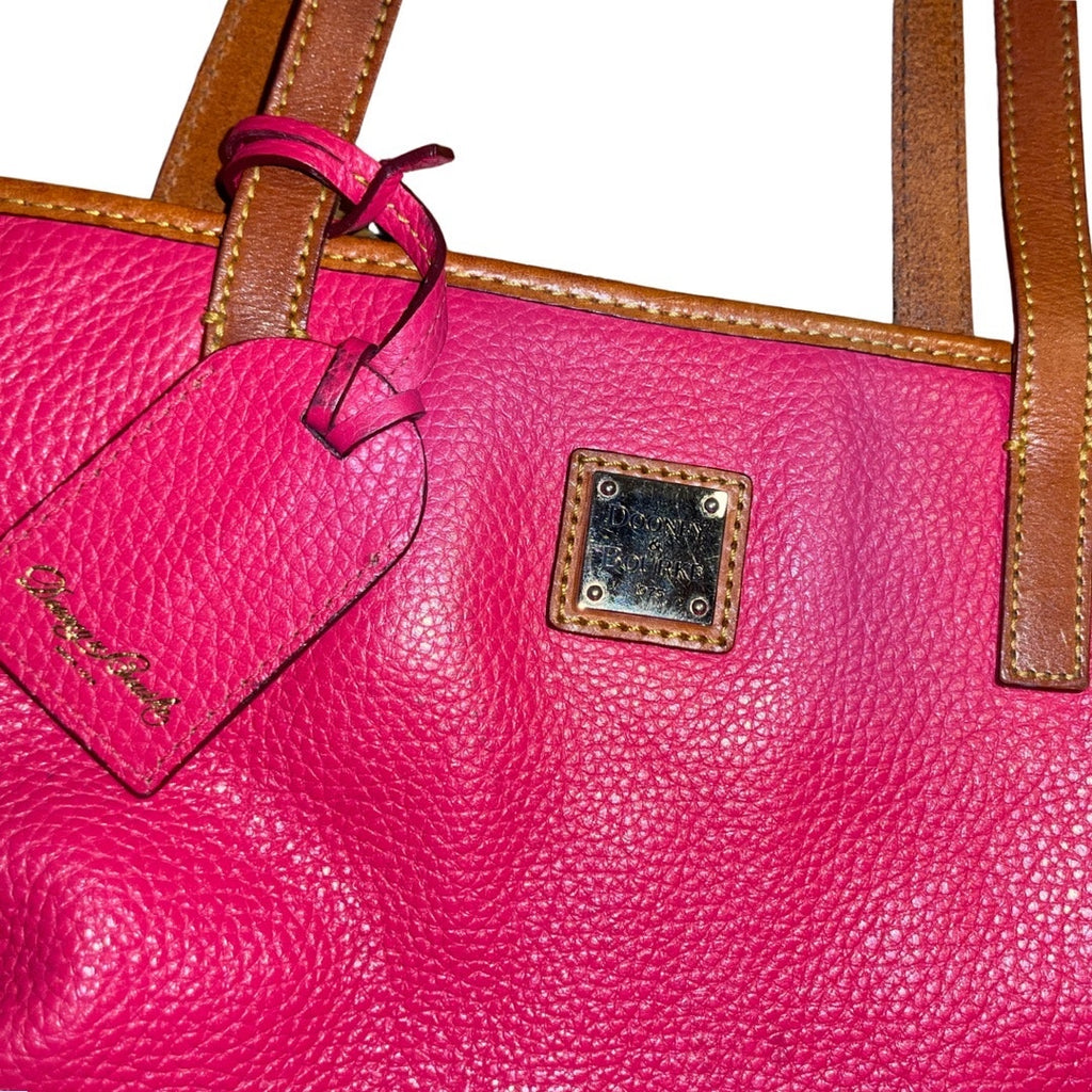Dooney & Bourke Charleston Pink Shoulder Handbag Pebble Leather Tote Purse