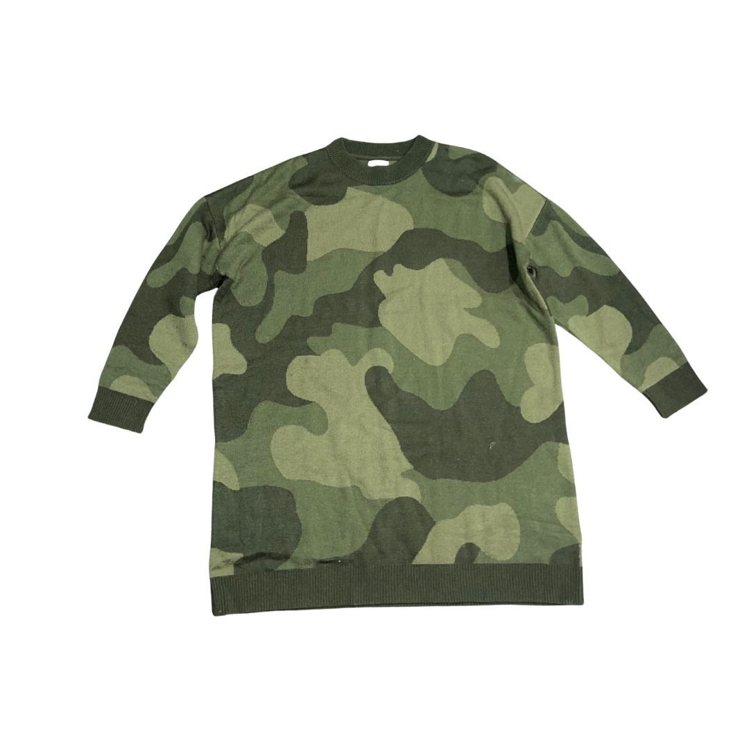 Mud Pie Hathaway Oversized Fit Camouflage Sweater Dress Size Medium
