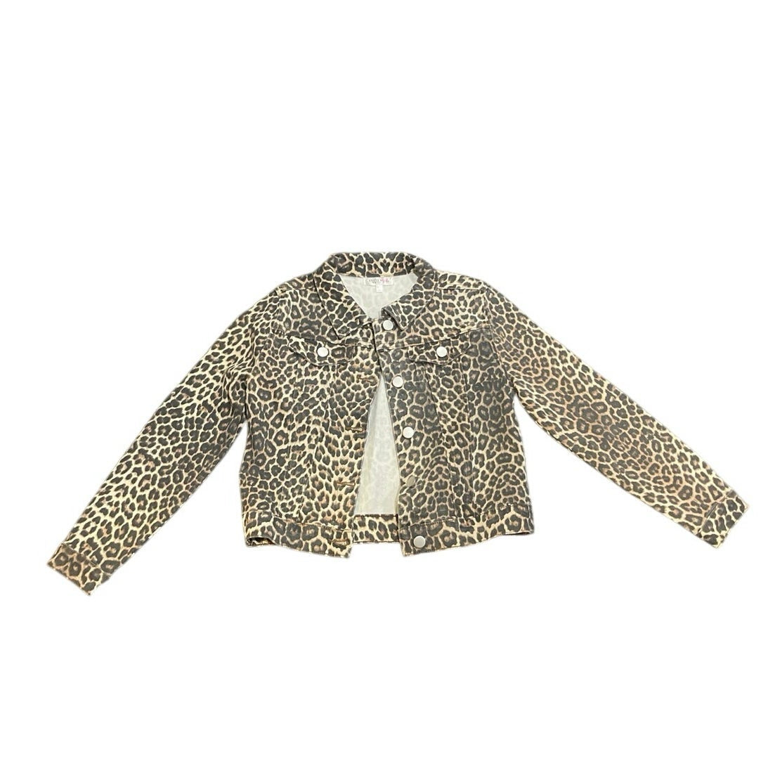 Youth Girl Cheetah Cropped Animal Cheetah Print Jacket Size 10/12 Kidscore