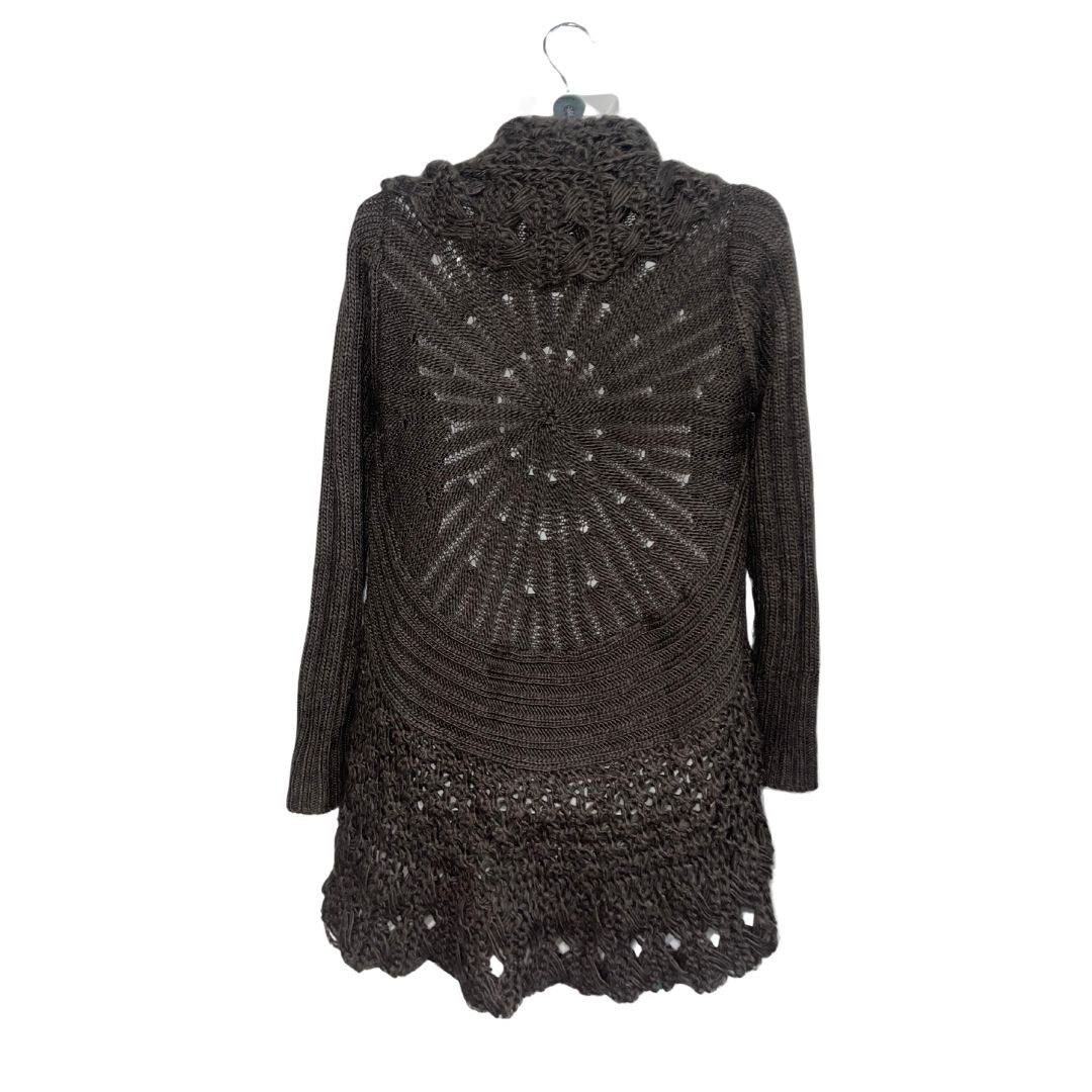 Sioni Wool Blend Open Front Knit Cardigan SZ Small Boho Peasant Indie Lagenlook