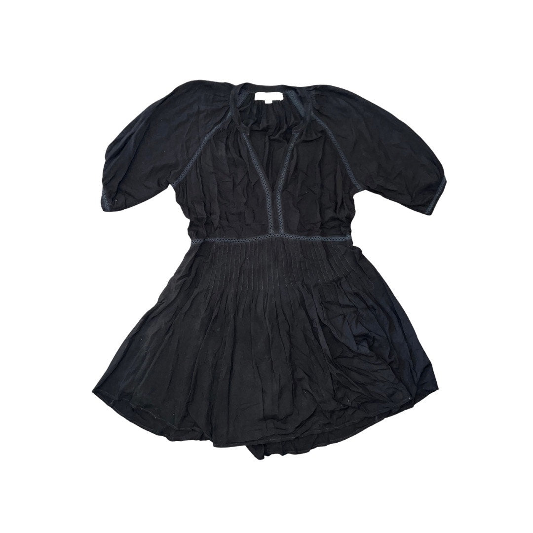 Natalia Martin Dress V-Neck 3/4 Sleeves Crochet Embroidered Trim Design Size Small