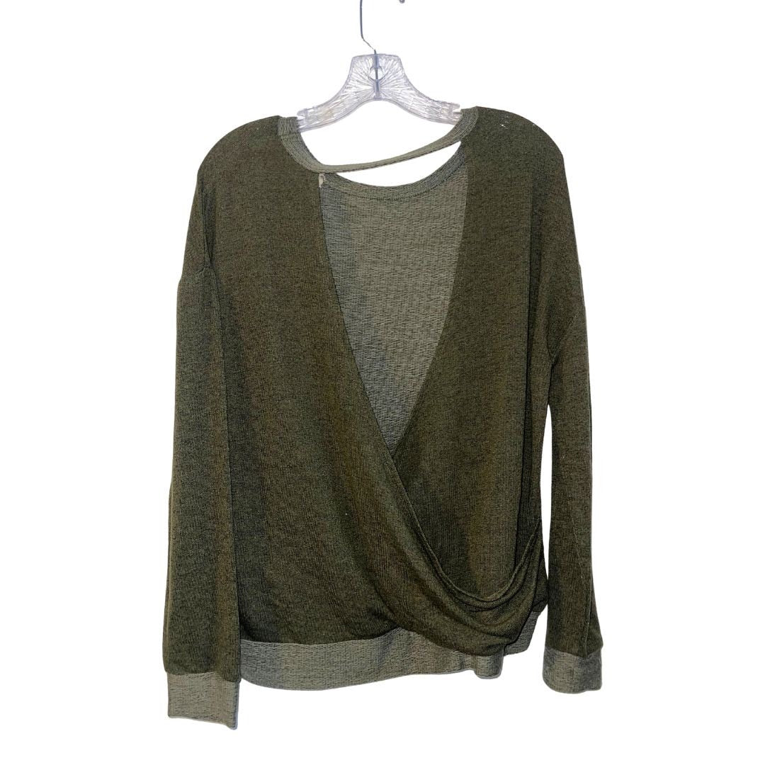 Billabong Olive Green Sweater Size Small Back Opening Oversized Loungewear Y2K