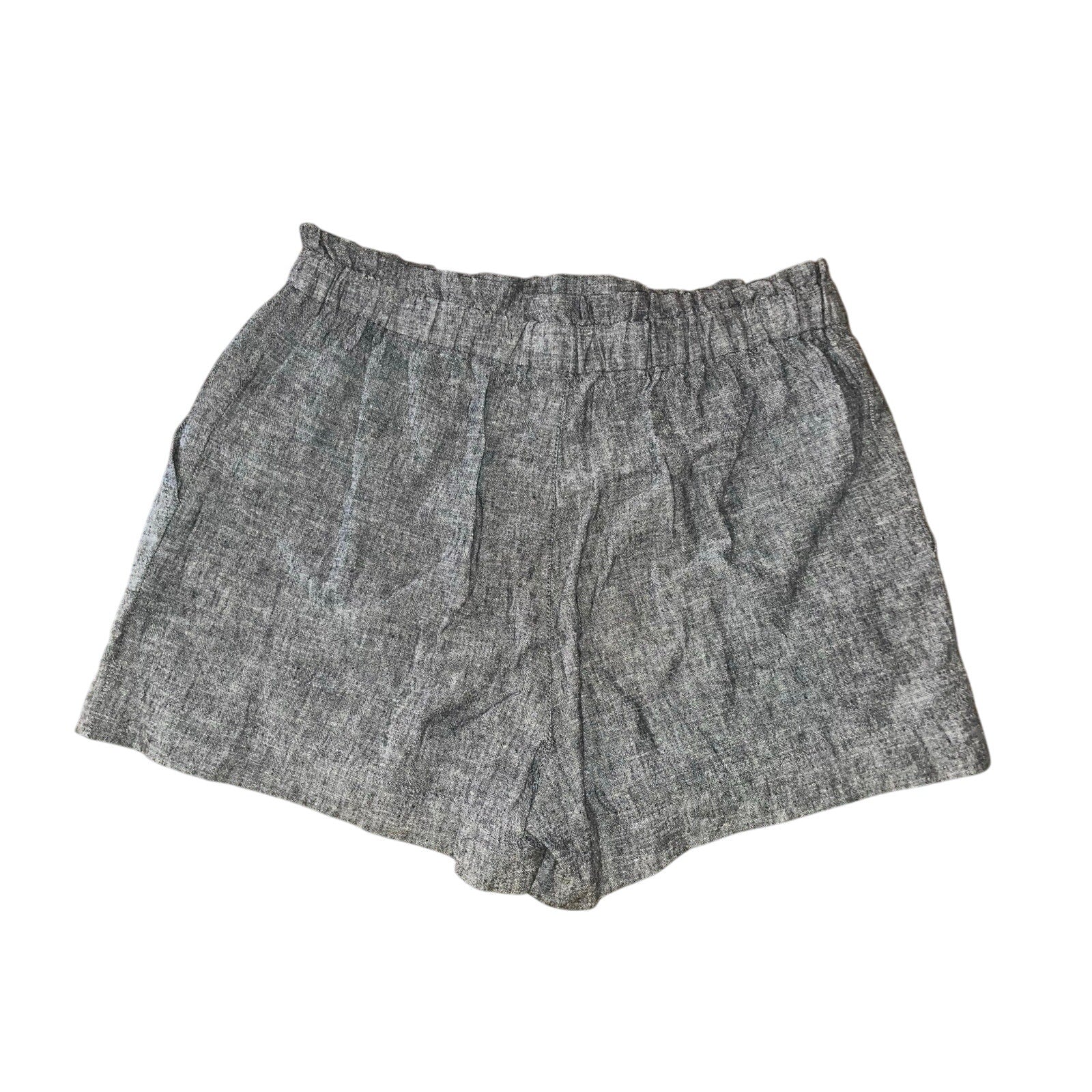 Calvin Klein Womens Gray Pull on Elastic Shorts Decoratie Tie Size 6 Linen Blend