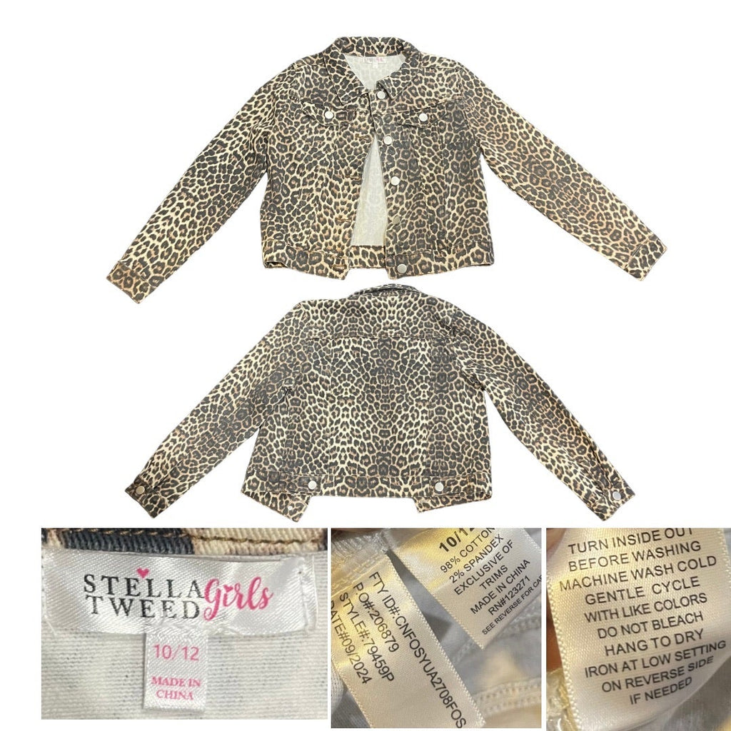 Youth Girl Cheetah Cropped Animal Cheetah Print Jacket Size 10/12 Kidscore