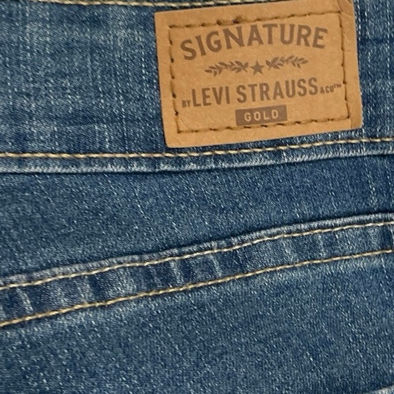 Levi"s Strauss Mid Rise Boyfriend Distressed Cropped Cuffed Hem Denim Jeans SZ 6