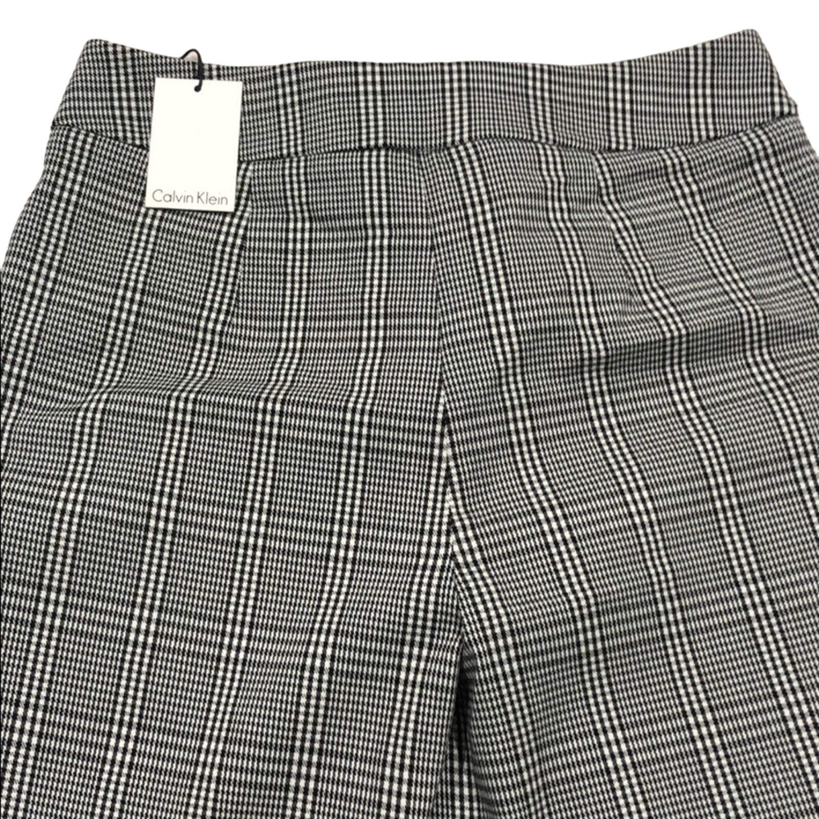 Calvin Klein Dress Career wear Plaid Black and white Pants Size 8 NWT