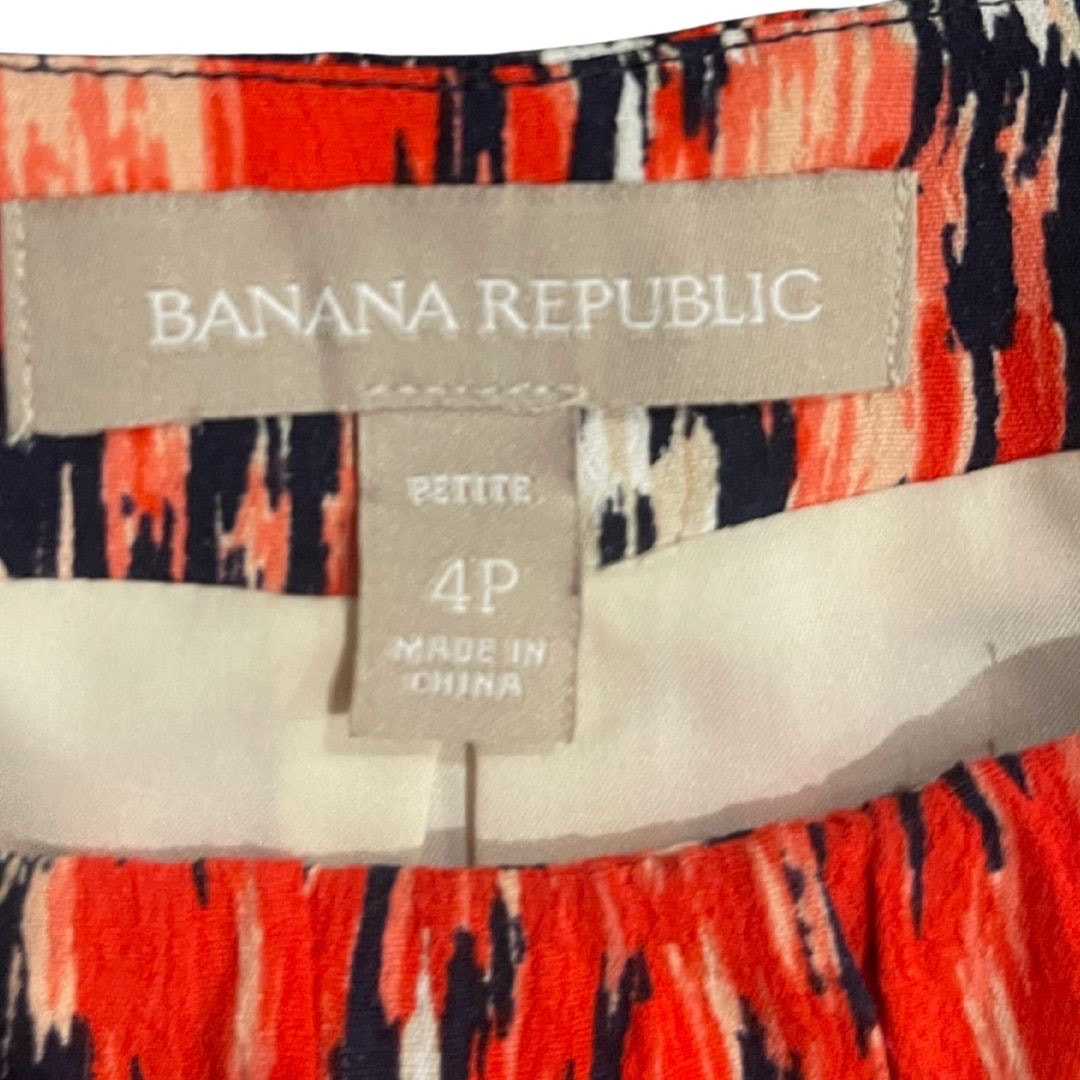 Banana Republic Abstract Belted Sleeveless Mini Lined Dress 4P Artsy Boho Chic