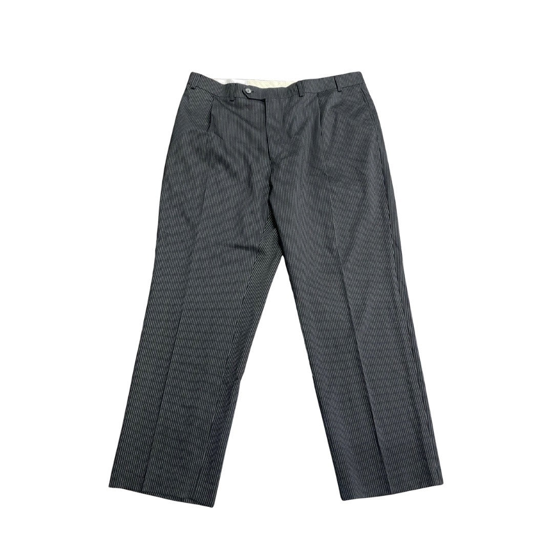 Geoffrey Beene Pinstripe Trousers Slacks Pants SZ 40X30 Career Office 100% Wool