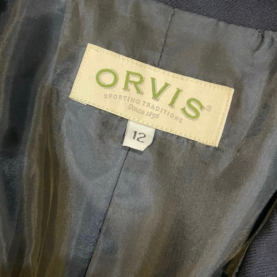 ORVIS Womens Navy Blue Blazer Jacket Size 12
