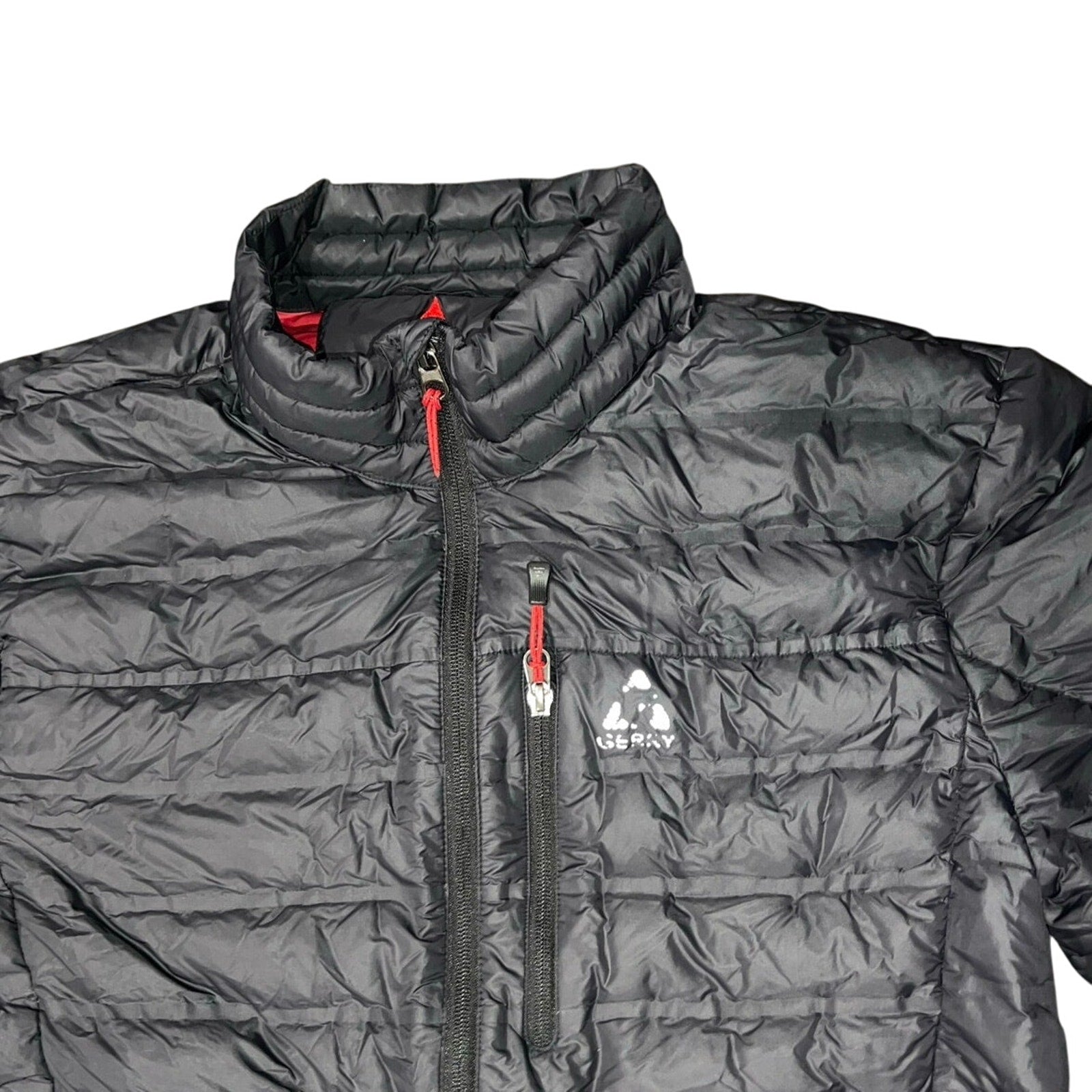 Gerry Black Full Zip Puffer Down Lightweight Nylon Jacket Size Large Winter
