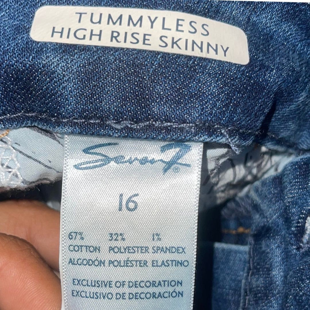 Seven7 Jeans Women Tummyless High Rise Skinny Plus Size 16 Stretch streetwear