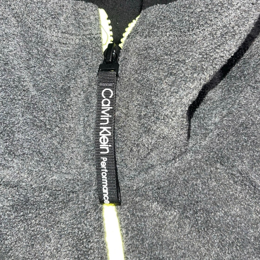Calvin Klein Performance Fleece Hooded Zip up Mock Neck Jacket Gray Size XS