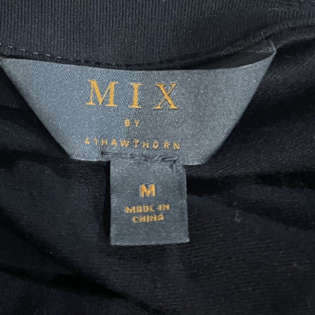 MIX by 41Hawthorn VNeck Shirt Dress Black Long Sleeve Midi Size Medium Casual