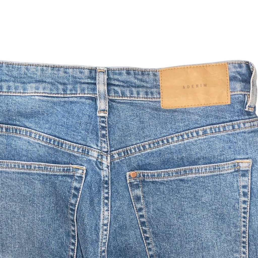 H&M Mom Jeans High Waist Denim Straight Leg Size 4 Blue Wash Casual
