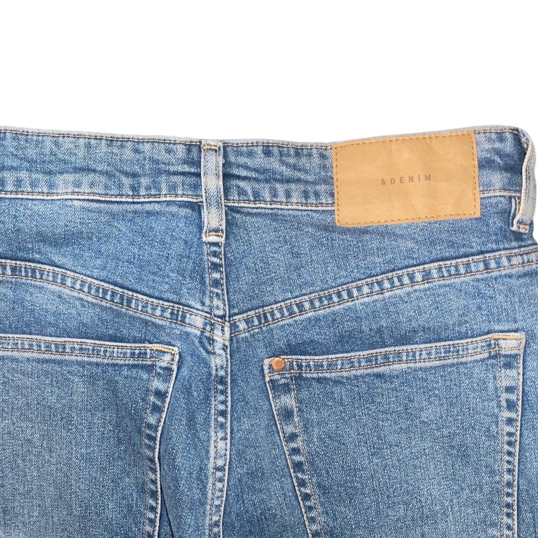 H&M Mom Jeans High Waist Denim Straight Leg Size 4 Blue Wash Casual