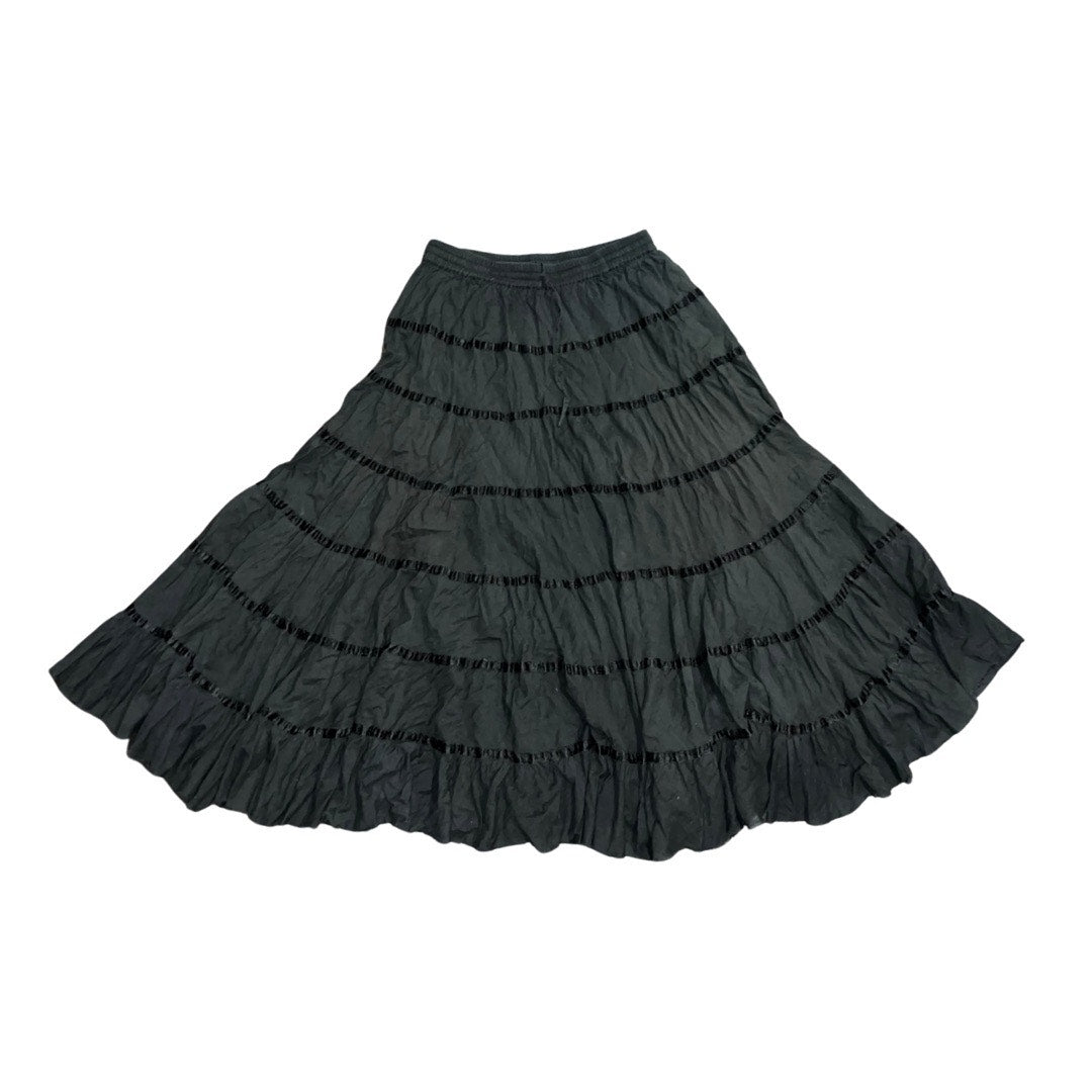 Silver Stream One Size Black Tiered Maxi Skirt Broomstick Western Boho Witchy