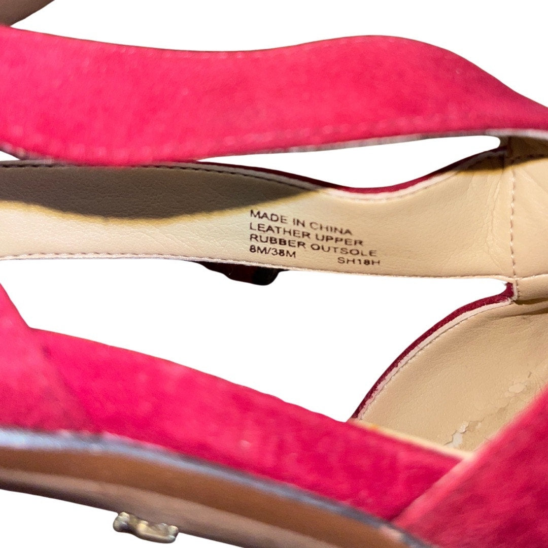 Michael Michael Kors Suede Leather Red Heels Size 8 Date night Party Glam