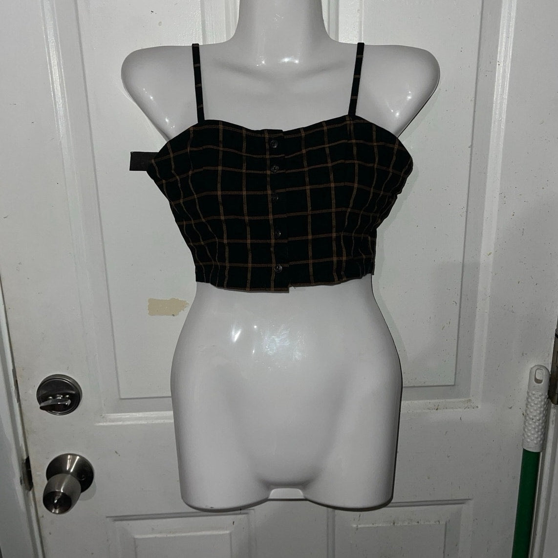 Forever 21 Plaid Crop Button up Top Blouse Size Small
