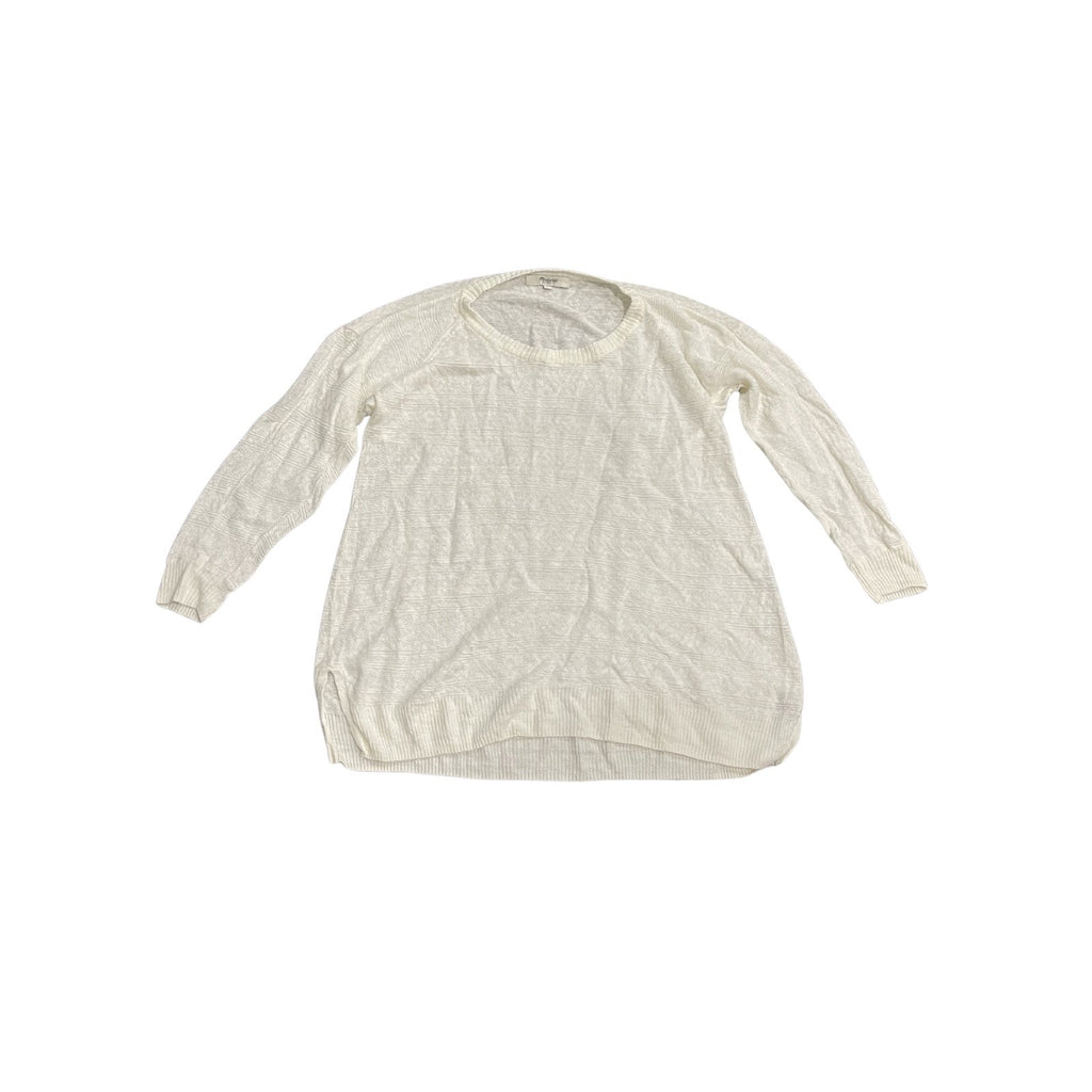 Madewell 1937 Lightweight Linen Pullover Sweater Top XS Crewneck Sheer Relaxed