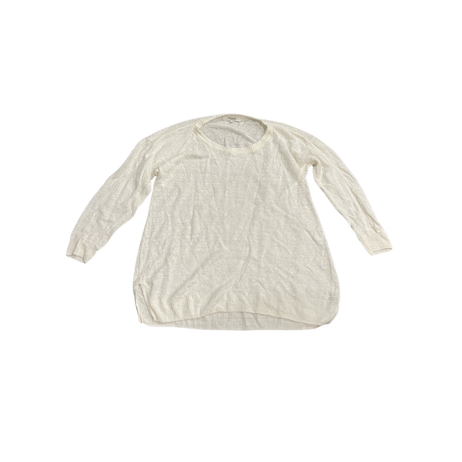 Madewell 1937 Lightweight Linen Pullover Sweater Top XS Crewneck Sheer Relaxed