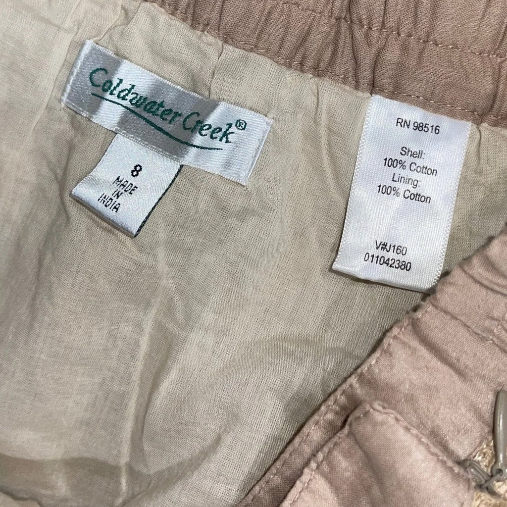 Coldwater Creek Lace Pleated Midi Skirt Boho Size 8 Hippie Cotton Festival Y2K