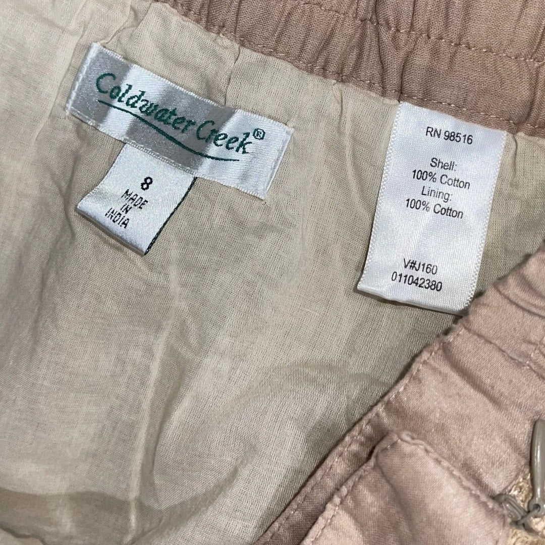 Coldwater Creek Lace Pleated Midi Skirt Boho Size 8 Hippie Cotton Festival Y2K