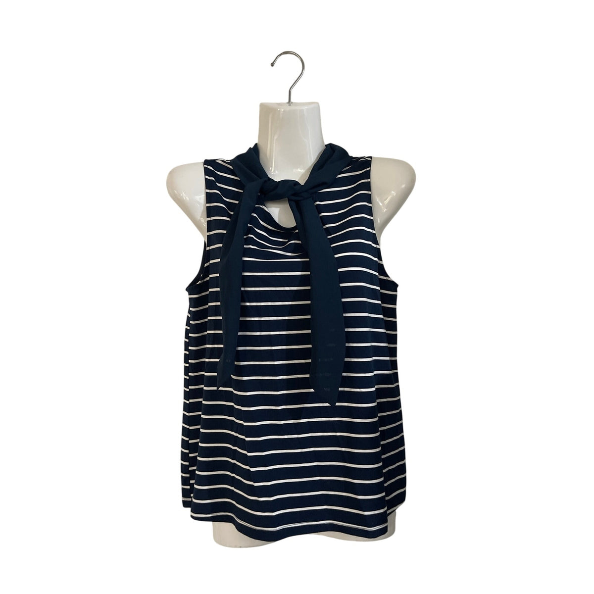 Cable & Gauge Striped Sleeveless Knit Top SZ S Preppy Coastal Nautical Casual