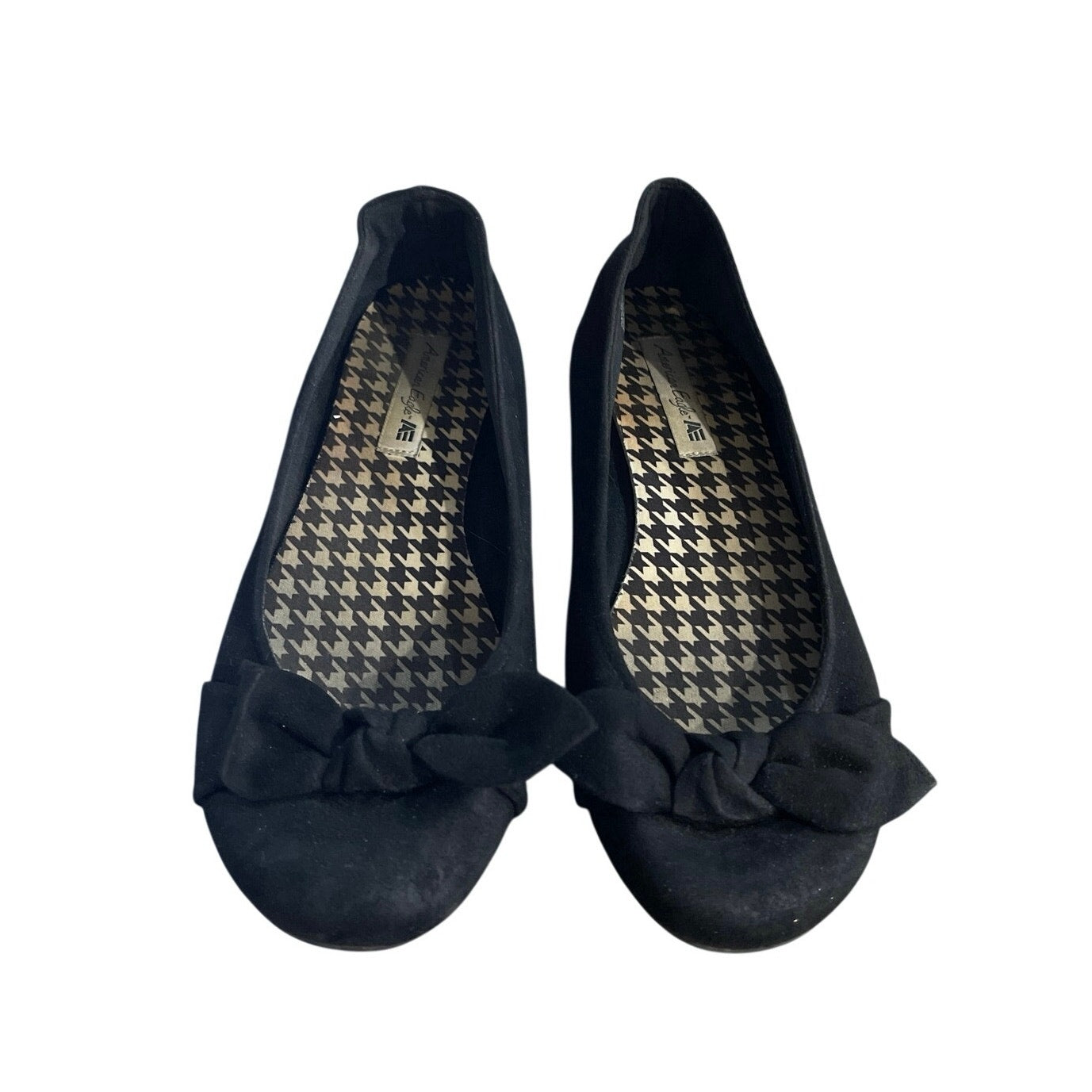 American Eagle by Payless Black Bow Ballet Flats SZ 8 Everyday Casual Preppy