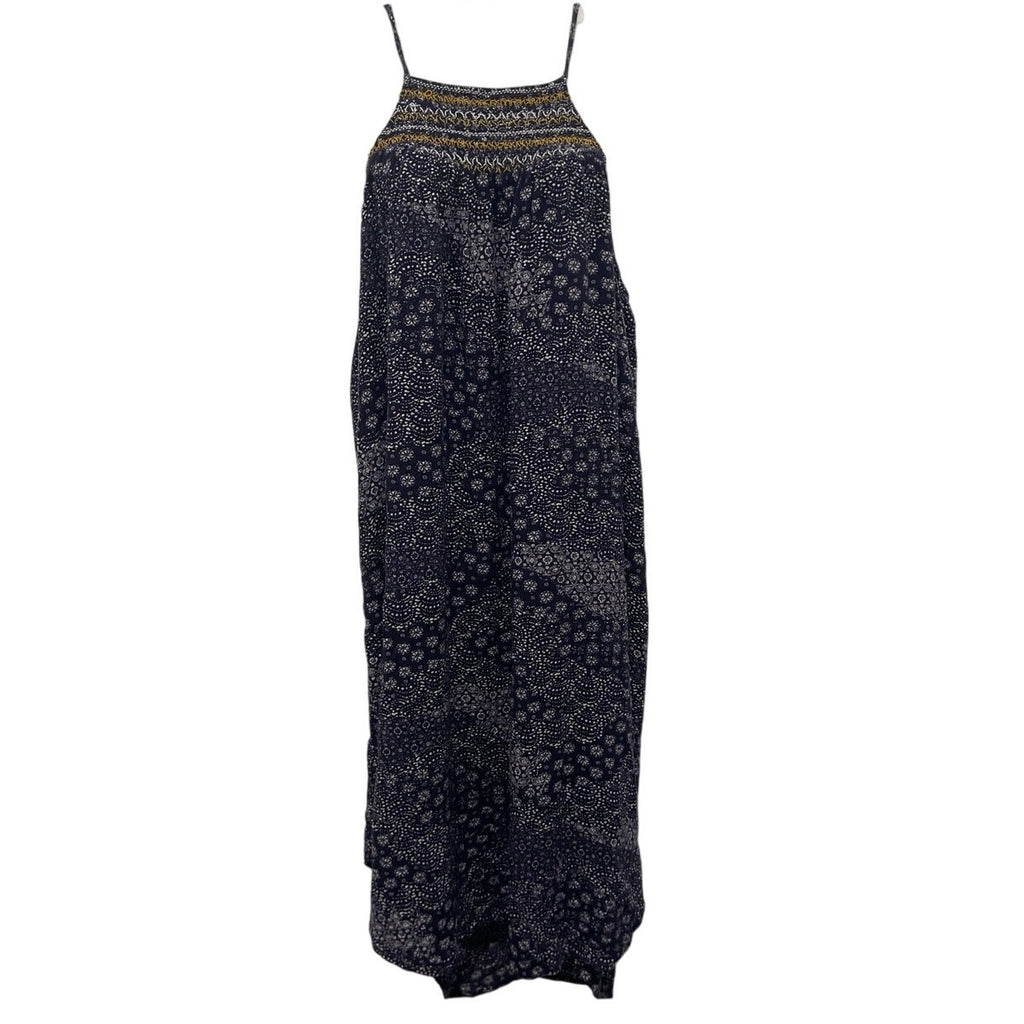 Knox Rose Navy Floral Tie Strap Midi Sundress Size Medium Flowy Boho Artsy