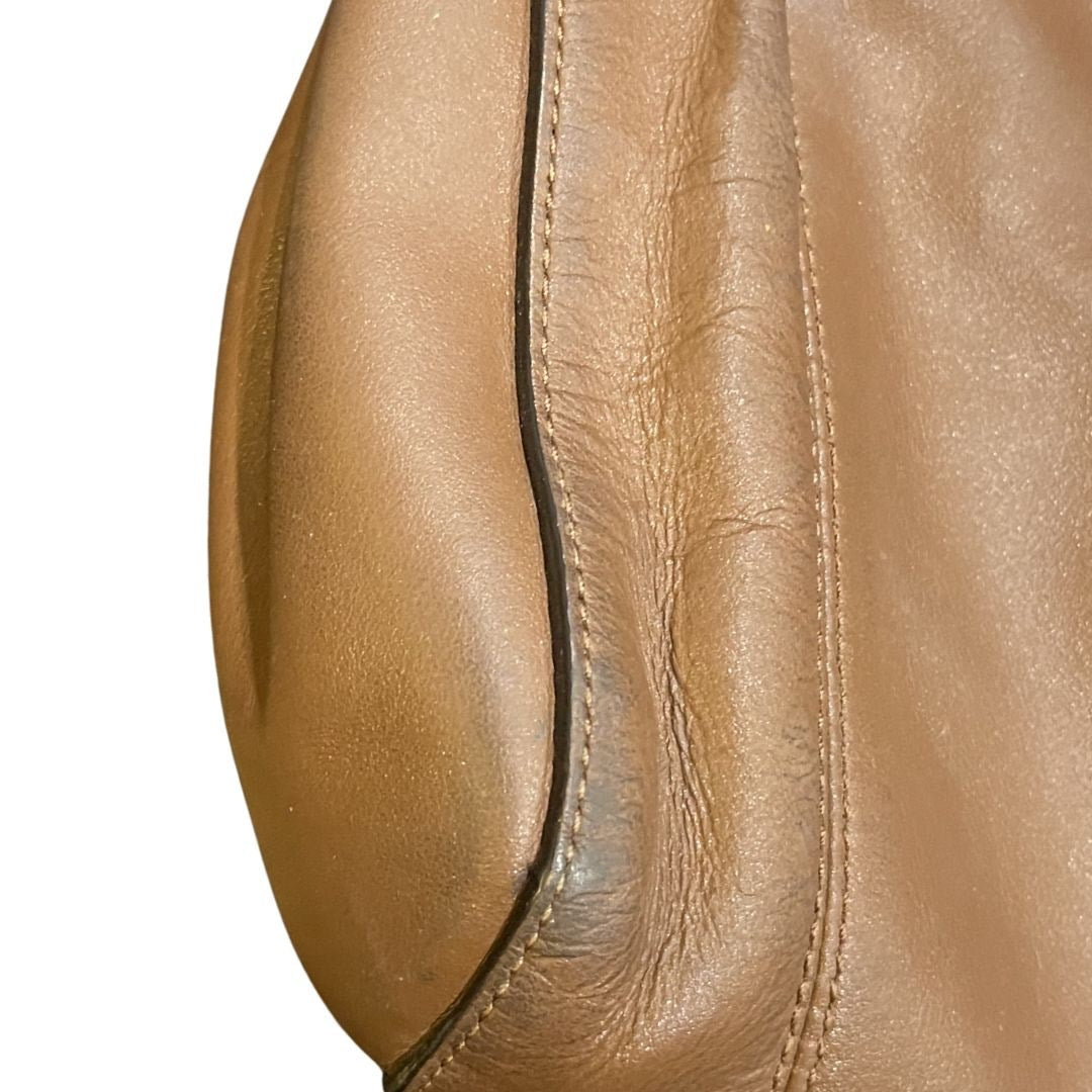 Coach Madison Pleated Leather Light Brown Crossbody Bag Style F52177 Y2K