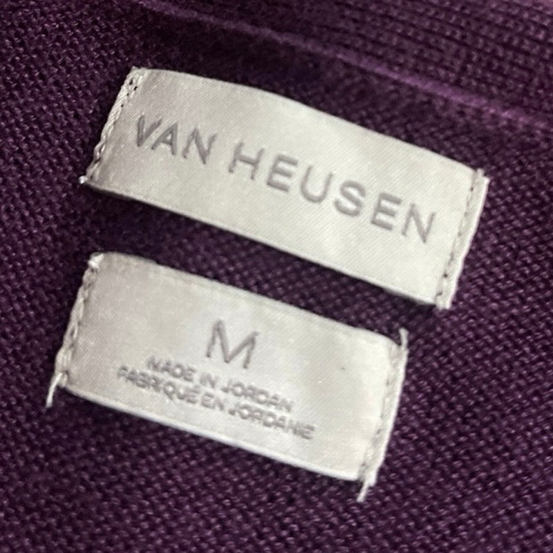 Van Heusen Open Front Purple Drape Cardigan Sweater Size Medium Casual Wear
