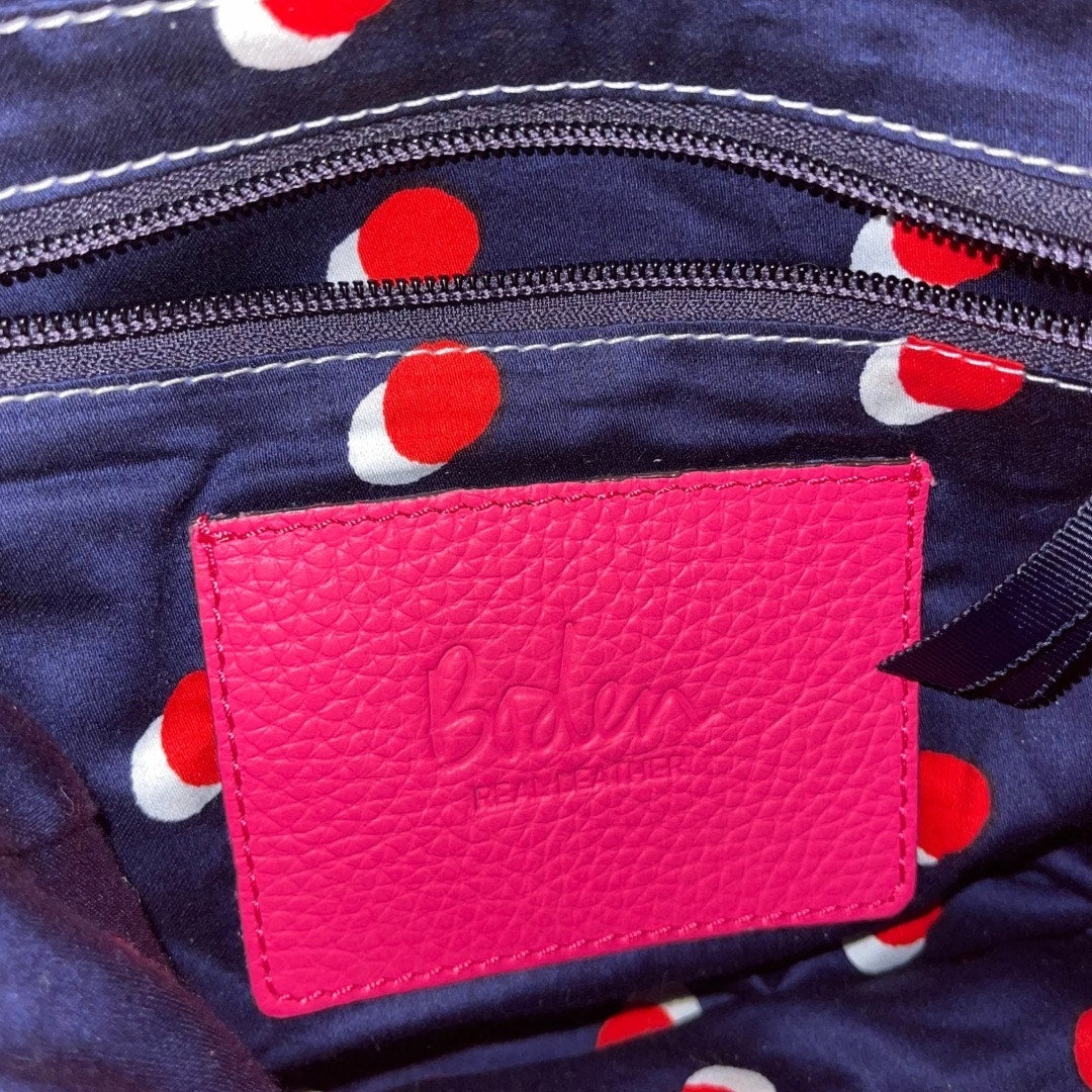 Boden Renee Shoulder Bag Bright Pink Soft Pebbled Leather Purse