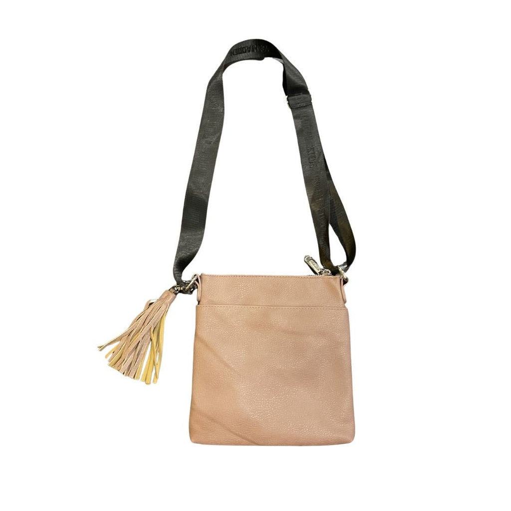 Steve Madden Faux Leather Mauve Crossbody Bag Fringe Tassel Charm Y2K NWOT