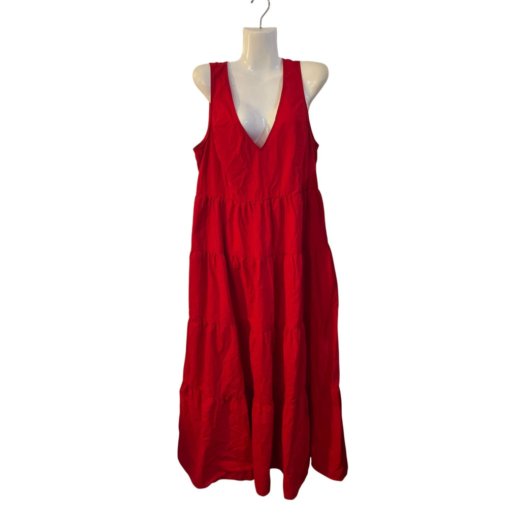Universal Thread Red Tiered Maxi Sleeveless Dress SZ XL Lagenlook Lighweight