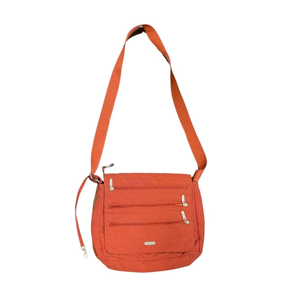 Baggallini Town Bag Nylon Messenger Crossbody Purse Multiple Zipper Minimalist