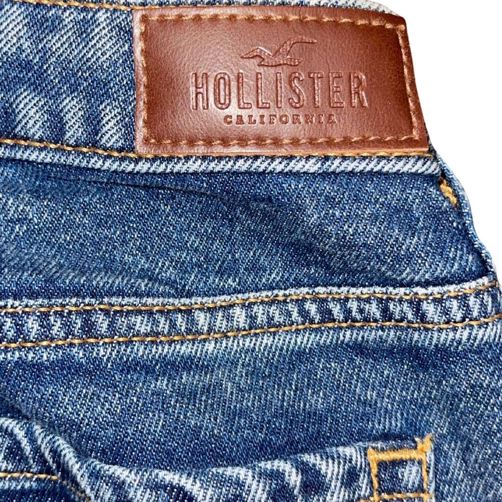 Hollister Relaxed Fit Blue Denim Jeans Ultra High Rise Baggy Tapered Pants