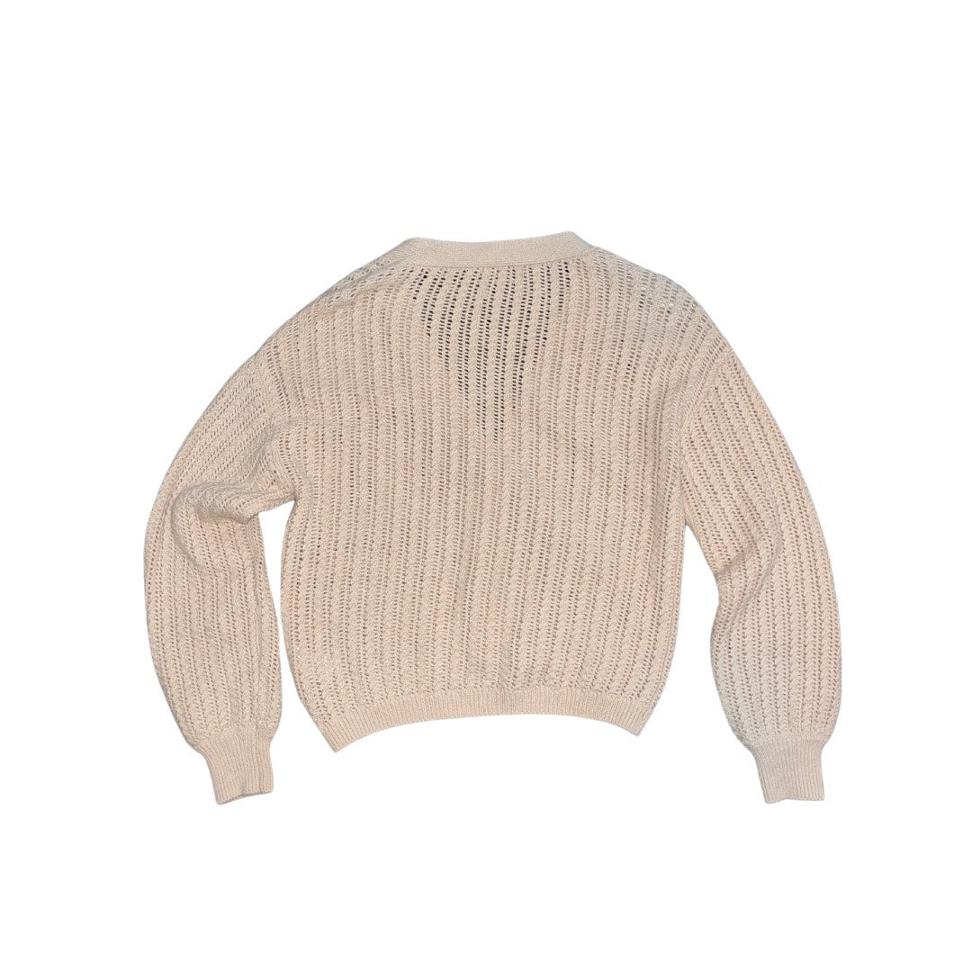 Elie Tahari Wool Cotton Blend Open Knit Cardigan Sweater Size Small