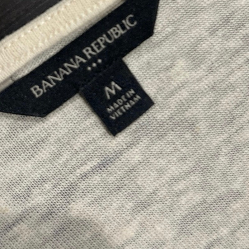 Banana Republic Ivory Linen Blend Short Sleeve Top Size Medium Breezy Flowy Chic