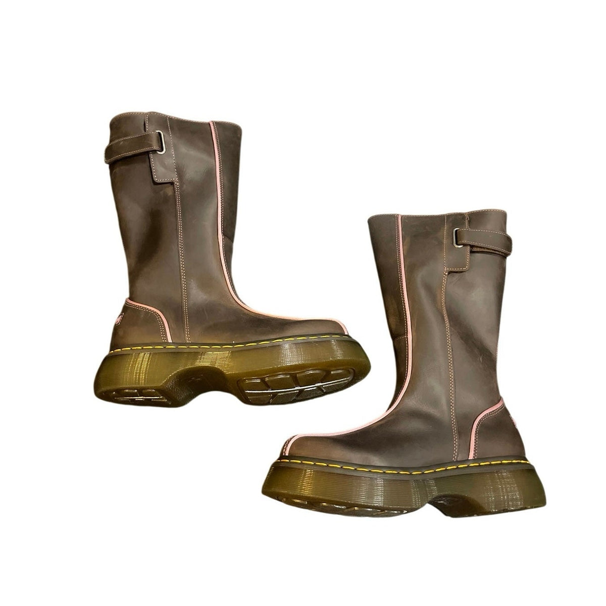 Dr. Martens Buzz High Wyoming Platform Dark Brown Leather Tall Boots NWB 7 Punk