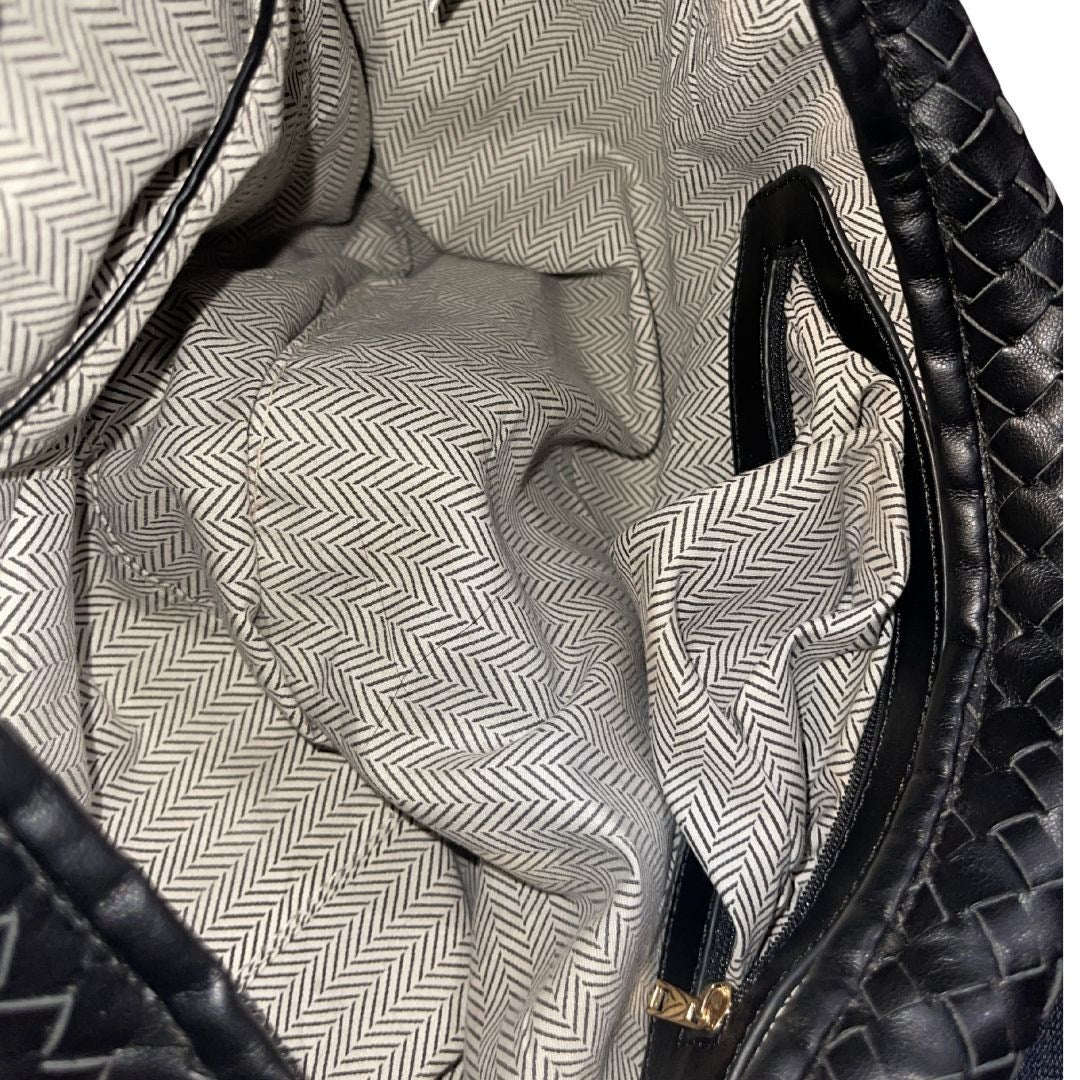 Urban Expressions Victoria Slouchy Hobo Vegan Leather Woven Braided Handbag